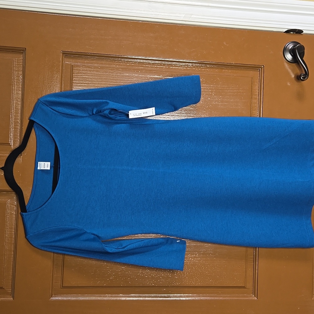 Old Navy-Blue pullover fitted dress with 3/4 sleeves Sz XS NWT - Picture 2 of 9